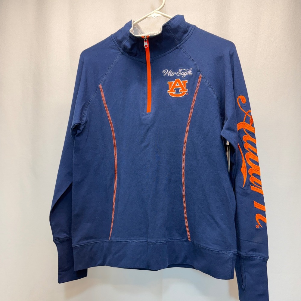 Auburn Tigers Pullover‎ Women Large Blue Quarter Zip War Eagle E5 NCAA NEW